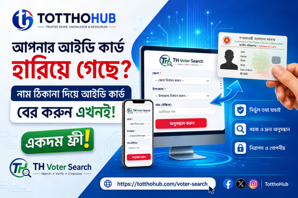 নাম ও ঠিকানা দিয়ে আইডি কার্ড বের করার নিয়ম | TH Voter Search